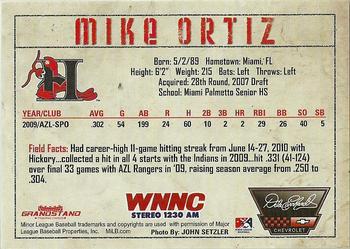 2010 Grandstand Hickory Crawdads #NNO Mike Ortiz Back