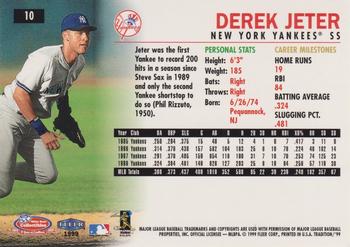 1999 Fleer Tradition White Rose Collectibles Diecast Cards #10 Derek Jeter Back