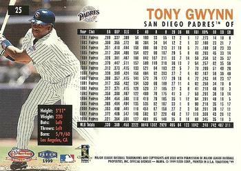 1999 Fleer Tradition White Rose Collectibles Diecast Cards #25 Tony Gwynn Back