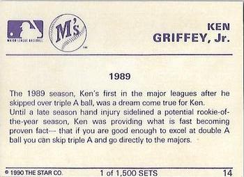 1990 Star Gold #14 Ken Griffey, Jr. Back