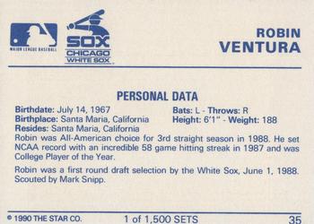 1990 Star Gold #35 Robin Ventura Back