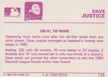 1990 Star Gold #125 Dave Justice Back