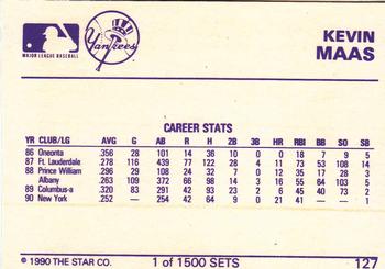 1990 Star Gold #127 Kevin Maas Back