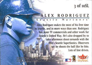 2000 SkyBox - Skylines #3SL Alex Rodriguez  Back