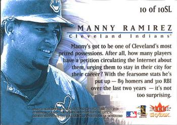 2000 SkyBox - Skylines #10SL Manny Ramirez  Back