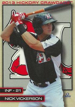 2013 Brandt Hickory Crawdads #19 Nick Vickerson Front