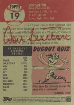 2016 Topps Archives #19 Don Sutton Back