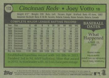 2016 Topps Archives #172 Joey Votto Back
