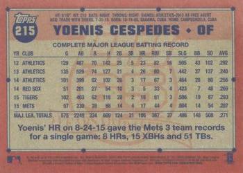 2016 Topps Archives #215 Yoenis Cespedes Back