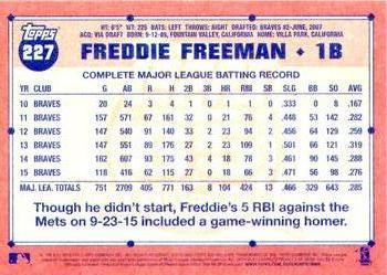 2016 Topps Archives #227 Freddie Freeman Back