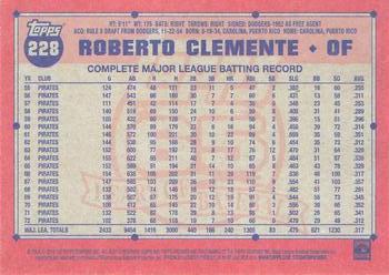 2016 Topps Archives #228 Roberto Clemente Back