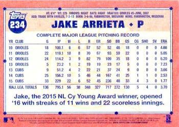 2016 Topps Archives #234 Jake Arrieta Back
