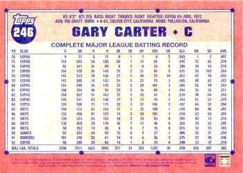 2016 Topps Archives #246 Gary Carter Back