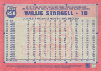 2016 Topps Archives #259 Willie Stargell Back