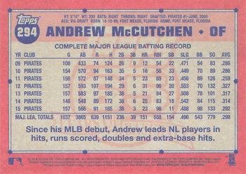 2016 Topps Archives #294 Andrew McCutchen Back