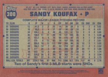 2016 Topps Archives #300 Sandy Koufax Back