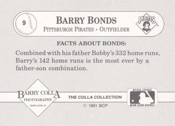 1991 The Colla Collection Barry Bonds #9 Barry Bonds Back