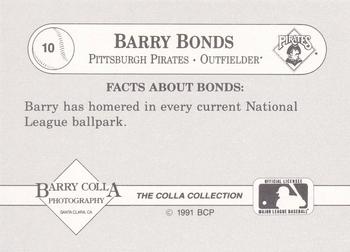 1991 The Colla Collection Barry Bonds #10 Barry Bonds Back