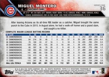2016 Topps - Rainbow Foil #36 Miguel Montero Back
