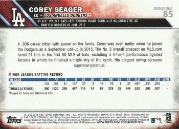 2016 Topps - Rainbow Foil #85 Corey Seager Back