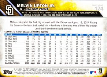 2016 Topps - Rainbow Foil #124 Melvin Upton Jr. Back