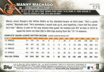 2016 Topps - Rainbow Foil #175 Manny Machado Back
