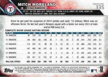 2016 Topps - Rainbow Foil #335 Mitch Moreland Back