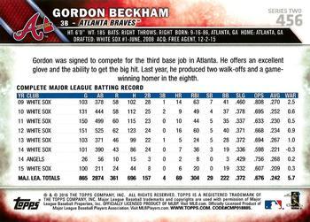 2016 Topps - Rainbow Foil #456 Gordon Beckham Back