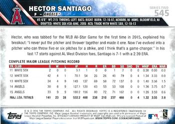 2016 Topps - Rainbow Foil #545 Hector Santiago Back
