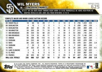 2016 Topps - Rainbow Foil #625 Wil Myers Back