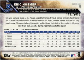 2016 Topps - Gold #9 Eric Hosmer Back