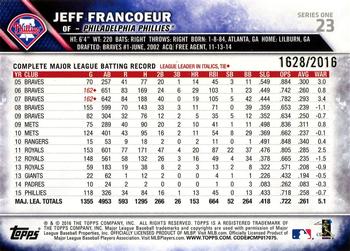 2016 Topps - Gold #23 Jeff Francoeur Back