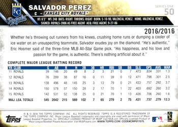 2016 Topps - Gold #50 Salvador Perez Back