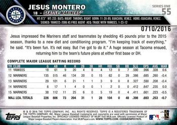 2016 Topps - Gold #55 Jesus Montero Back