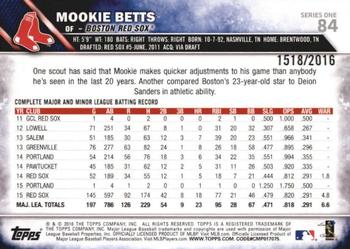 2016 Topps - Gold #84 Mookie Betts Back