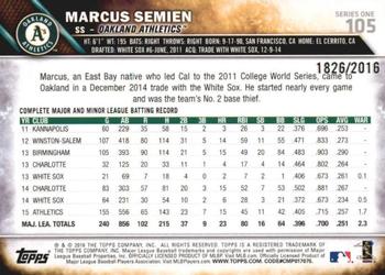 2016 Topps - Gold #105 Marcus Semien Back