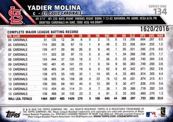 2016 Topps - Gold #134 Yadier Molina Back