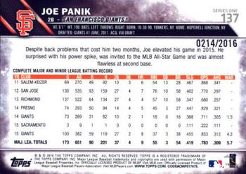 2016 Topps - Gold #137 Joe Panik Back