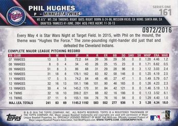 2016 Topps - Gold #161 Phil Hughes Back