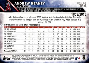2016 Topps - Gold #164 Andrew Heaney Back