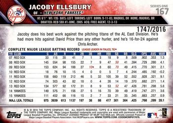 2016 Topps - Gold #167 Jacoby Ellsbury Back