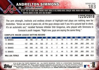 2016 Topps - Gold #183 Andrelton Simmons Back