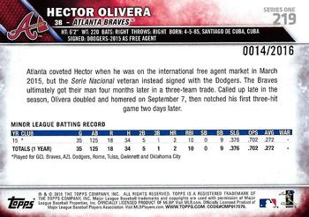 2016 Topps - Gold #219 Hector Olivera Back