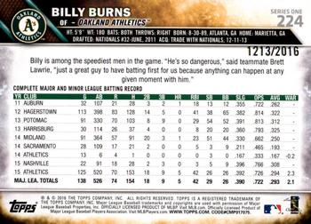 2016 Topps - Gold #224 Billy Burns Back