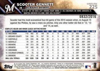 2016 Topps - Gold #225 Scooter Gennett Back