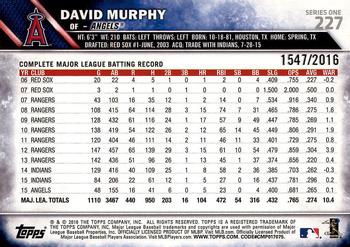 2016 Topps - Gold #227 David Murphy Back