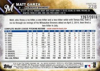 2016 Topps - Gold #228 Matt Garza Back