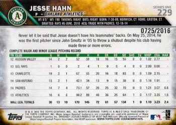 2016 Topps - Gold #229 Jesse Hahn Back