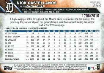 2016 Topps - Gold #253 Nick Castellanos Back