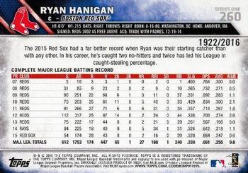 2016 Topps - Gold #260 Ryan Hanigan Back